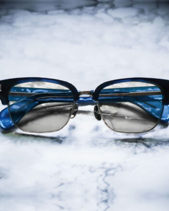 CASABLANCA SPECTACLES “CRYPT” / Clear Dark Blue x Silver / Light Gray Lens