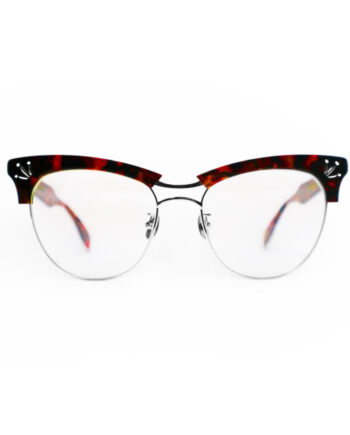 IVY / Dark Red Brown Demi x Silver / Clear Lens